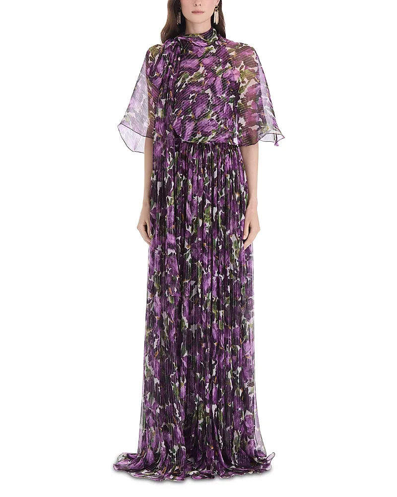 Iris Silk Blend Chiffon Gown