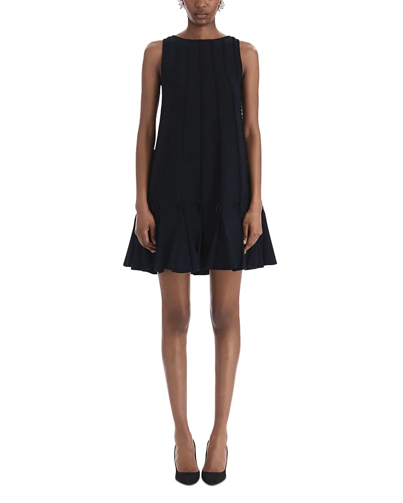 Wool Tassel Trim Shift Dress by Oscar de la Renta