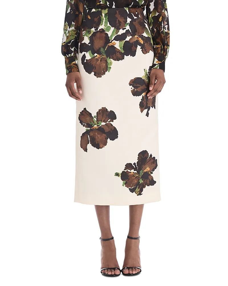Iris Satin Pencil Skirt