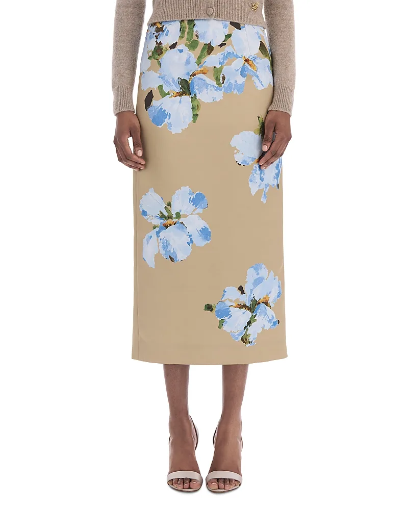 Iris Satin Pencil Skirt