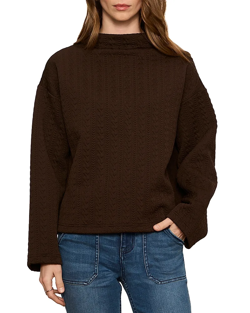 Sadie Quilted Funnel Neck Pullover by Sanctuary