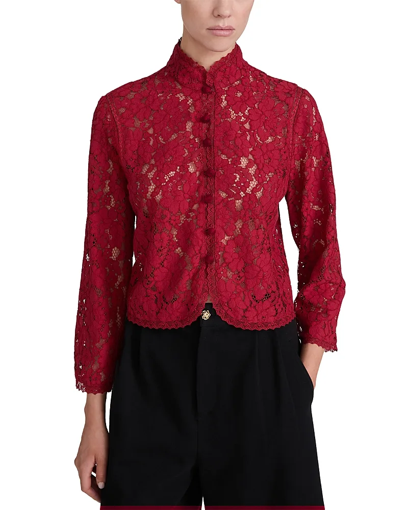 The Lace Salon Button Front Top by FRAME