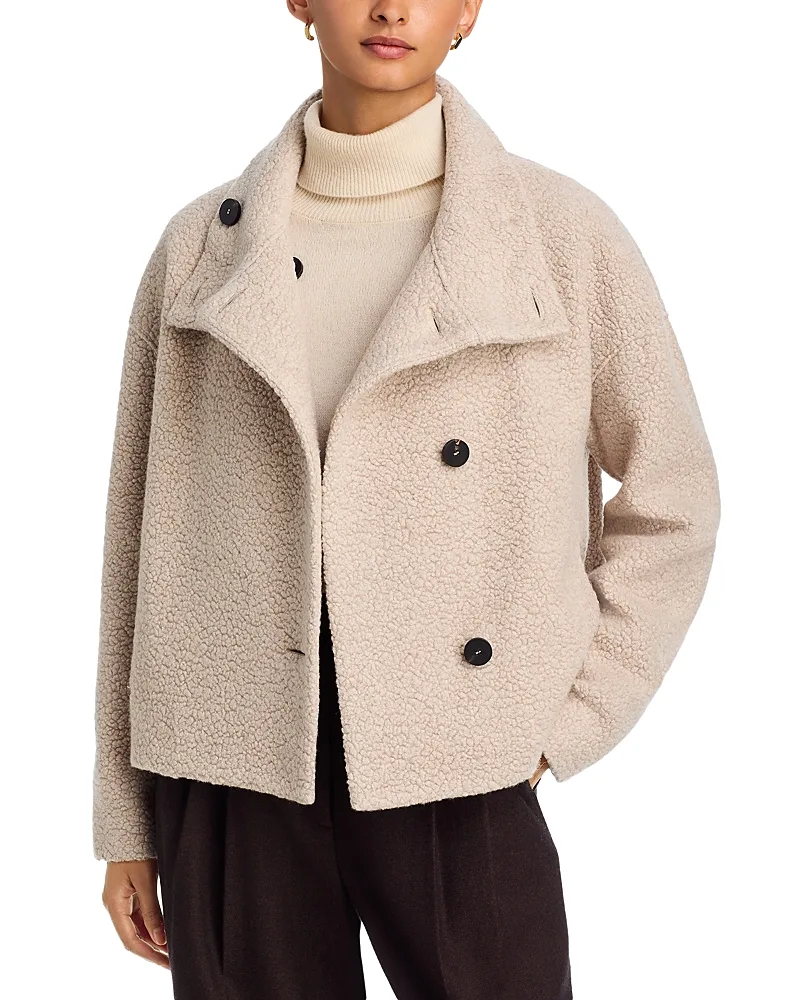 Boucle Cropped Funnel Jacket