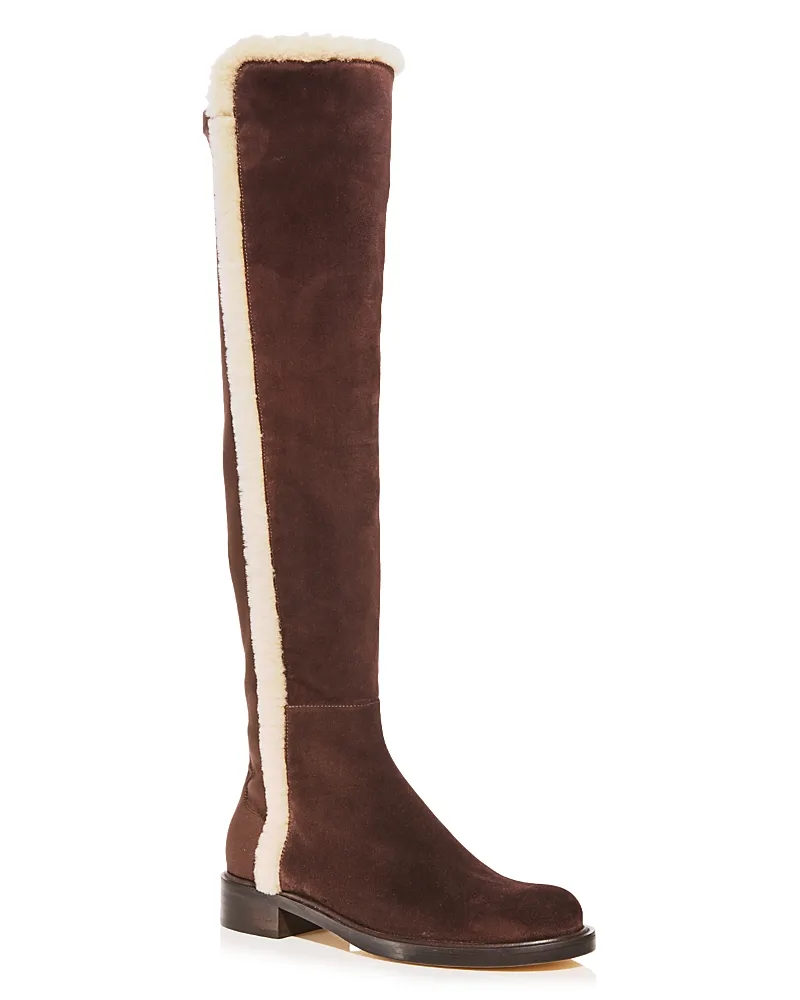 5050 Cozy Gisele Shearling Trimmed Boots by Stuart Weitzman