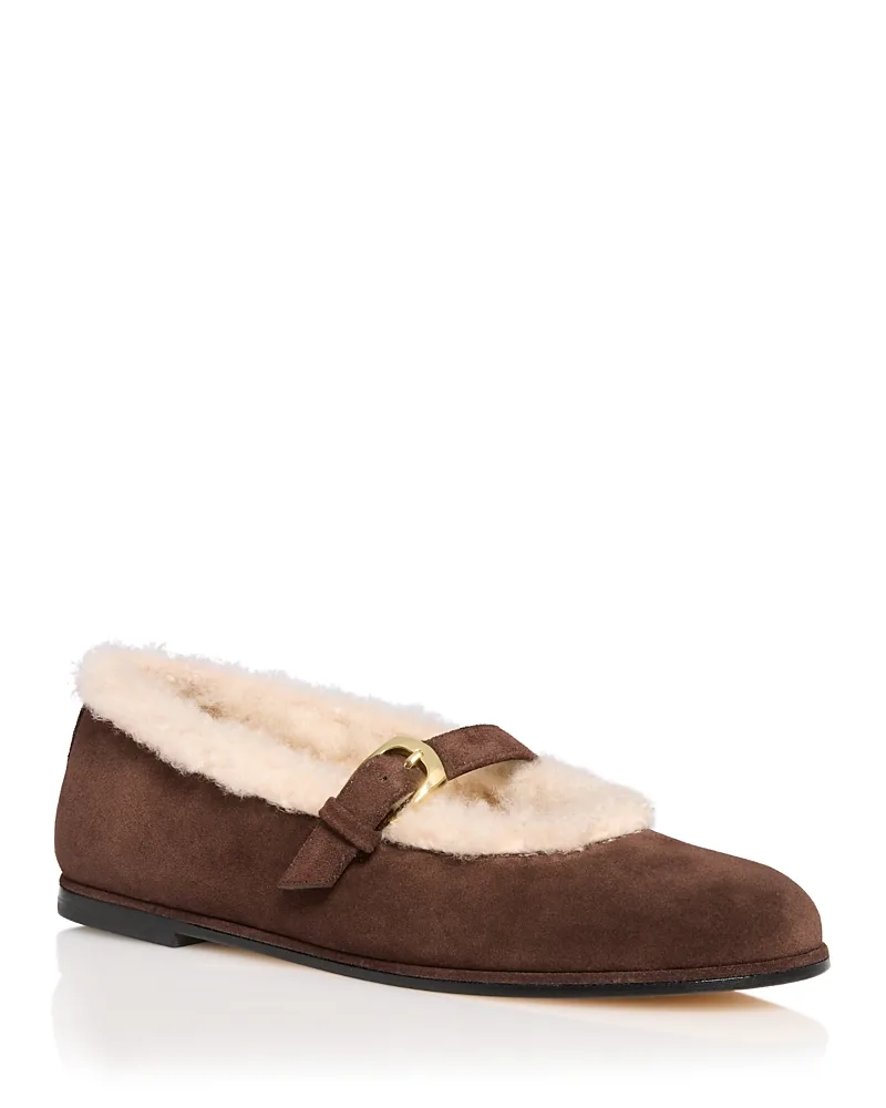 Sai Shearling Mary Jane Flats by Stuart Weitzman