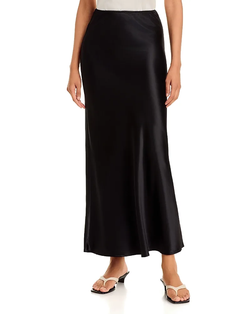 Tara Satin Midi Skirt by A.ren