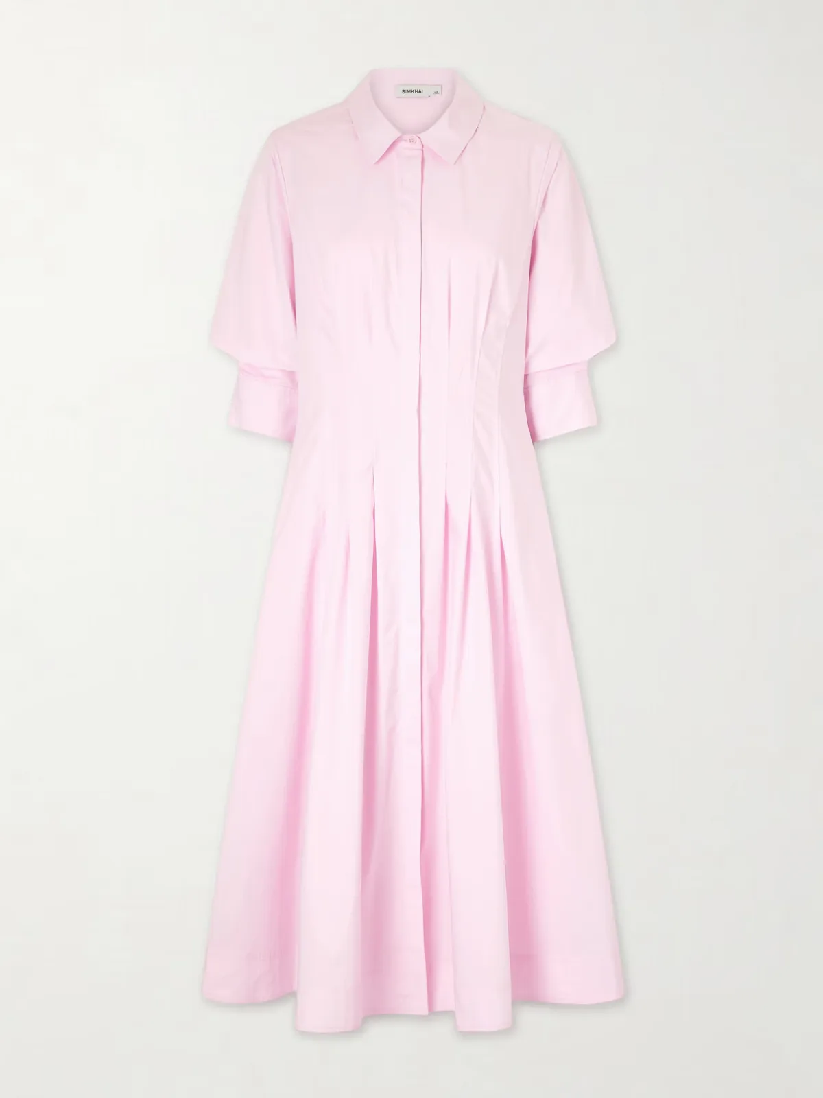 - Jazz Pleated Cotton-blend Poplin Midi Dress -