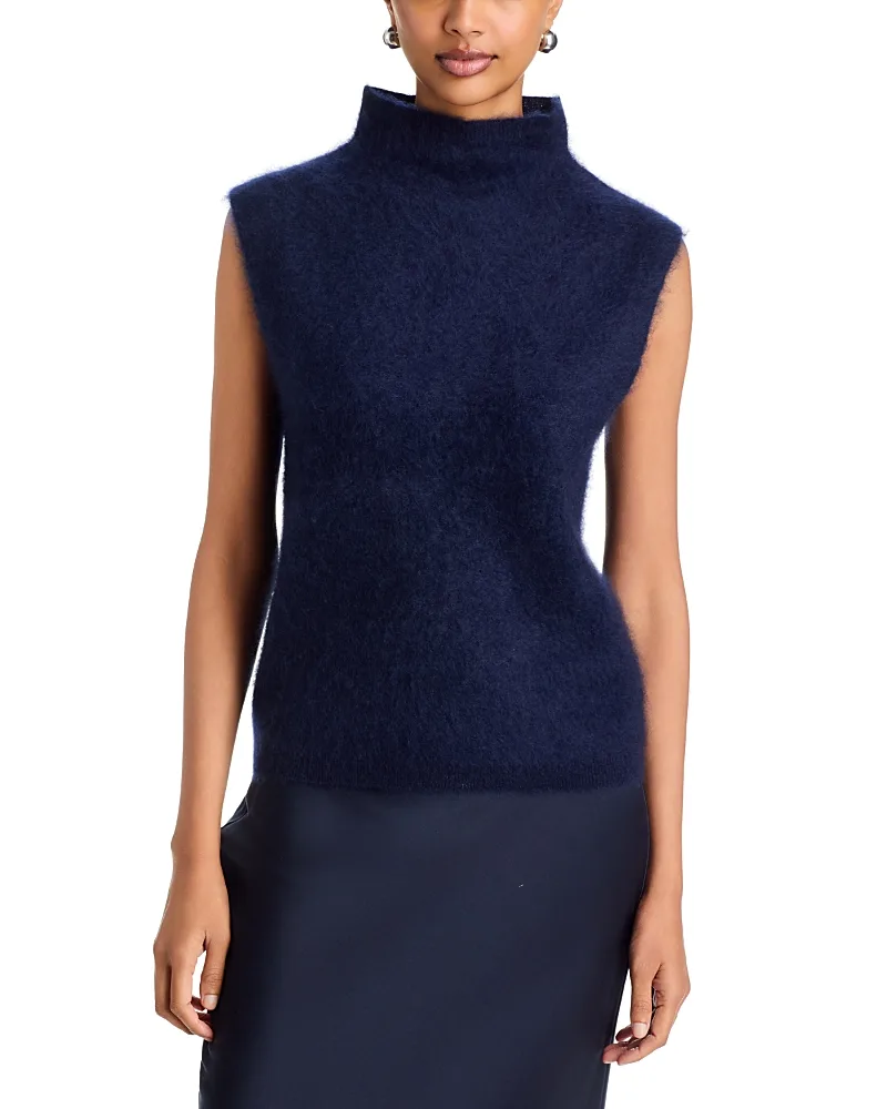 Wool & Cashmere Turtleneck Top by Majestic