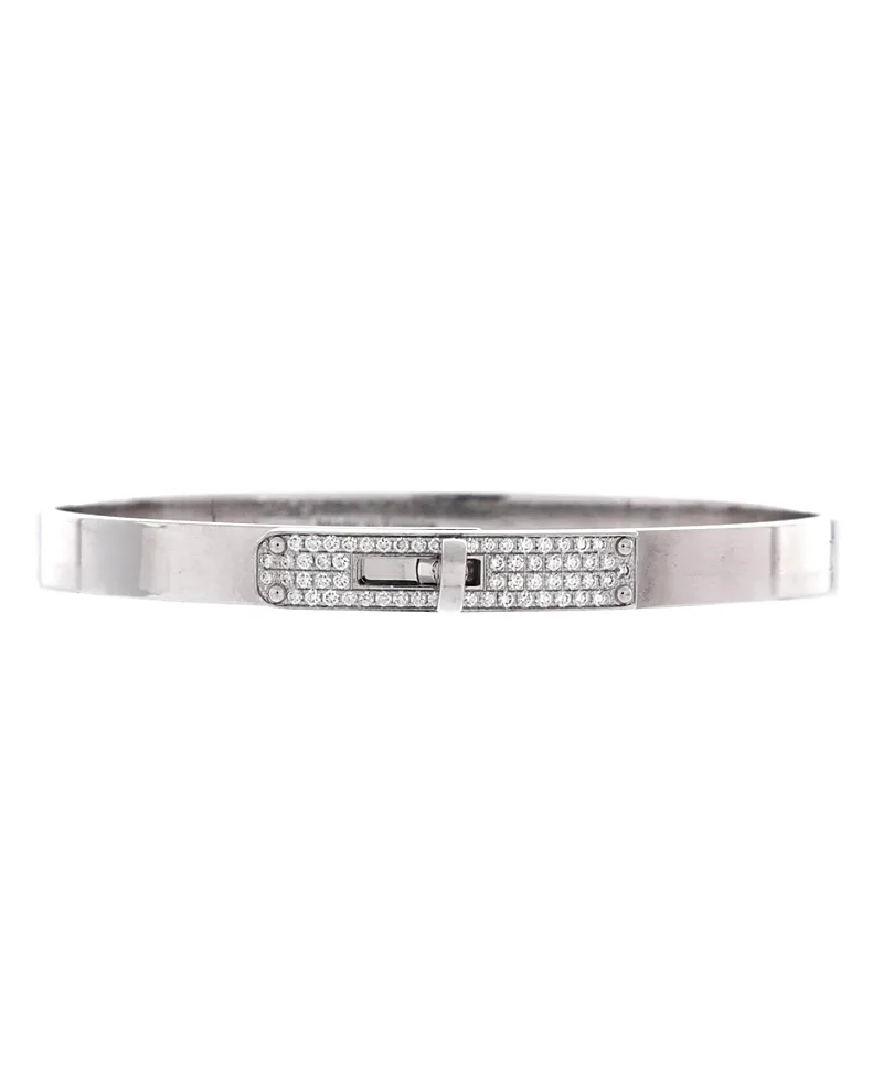 Pre-Owned Hermes Small Kelly Bracelet 18K White Gold and Pave Diamonds