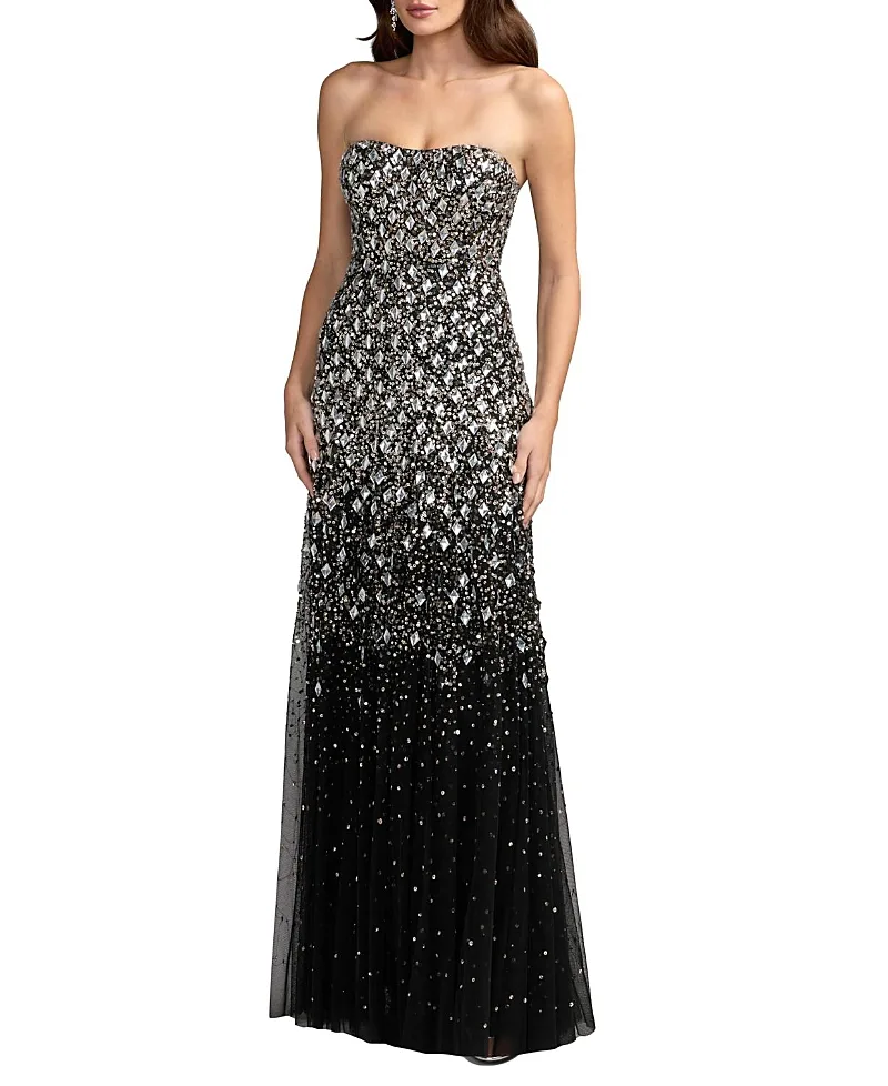 Mac Duggal Strapless Sweetheart Embellished A-Line Gown by M.A.C.