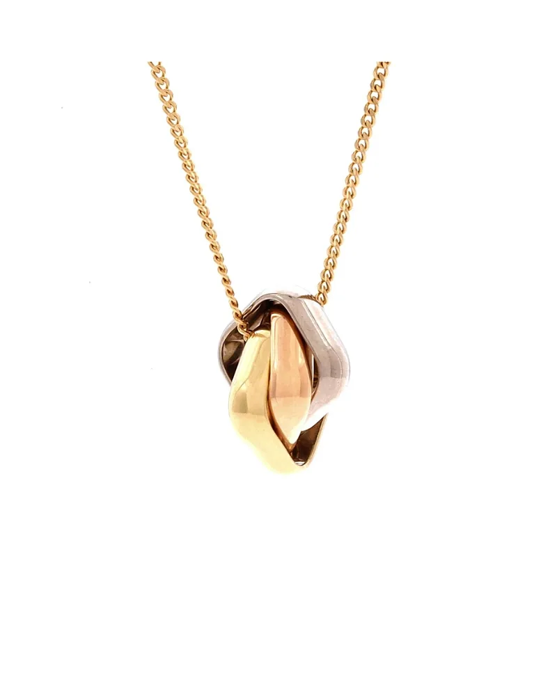 Pre-Owned Cartier Trinity Cushion Pendant Necklace 18K Tricolor Gold, 19.5 by Cartier's