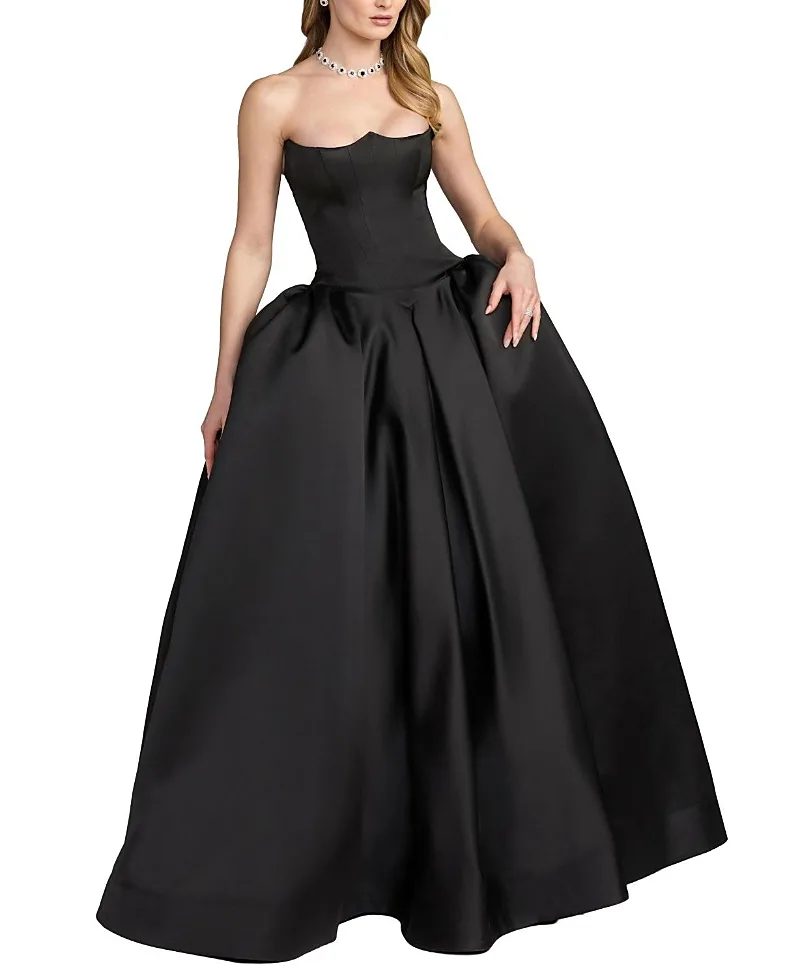 Mac Duggal Strapless Satin Corset Ball Gown