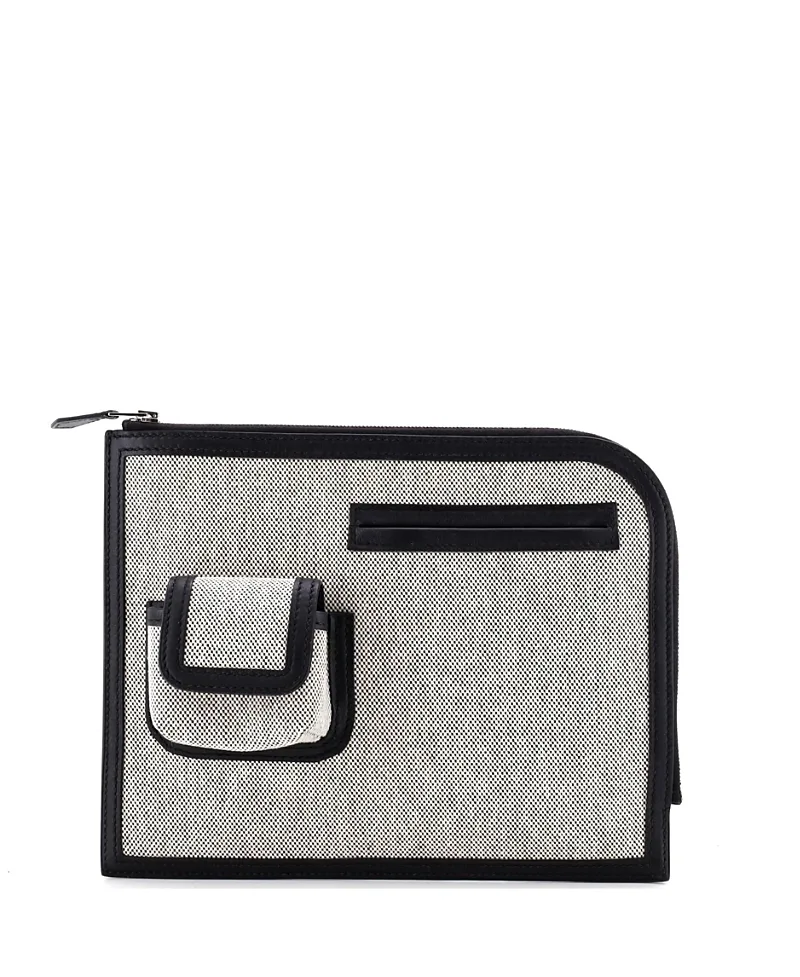 Pre-Owned Cargo Travel Pouch Toile and Swift by Hermes