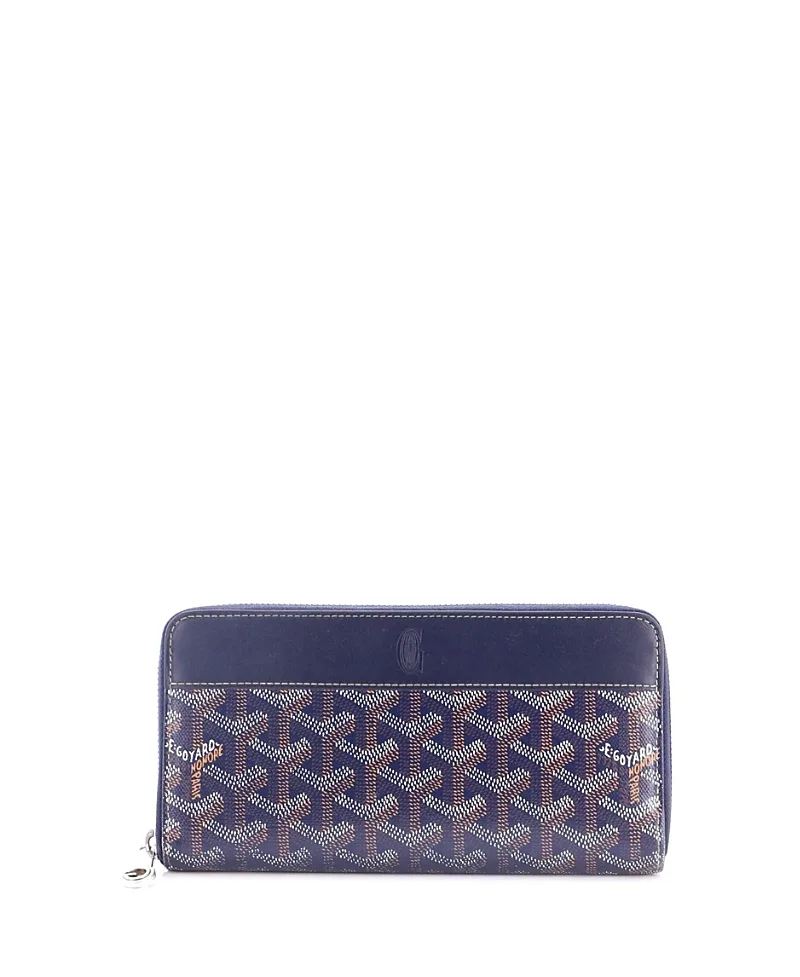 Pre-Owned Goyard Matignon Zip Wallet Coated Canvas with Leather by Pre-owned Goyard