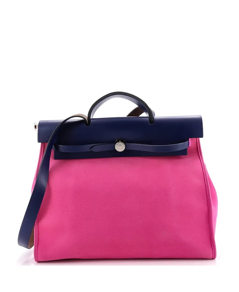 Pre-Owned 39 Herbag Zip Leather and Toile by Hermes