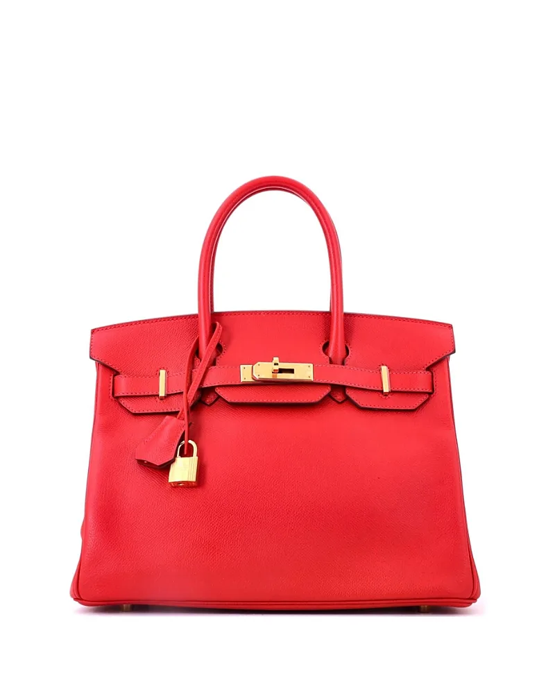 Pre-Owned Birkin 30 Handbag Epsom with Gold Hardware by Hermes