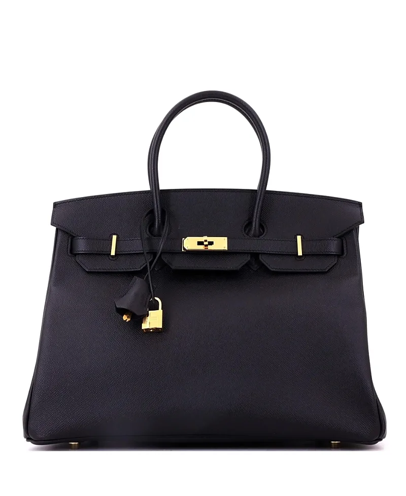 Pre-Owned Birkin 35 Handbag Epsom with Gold Hardware by Hermes