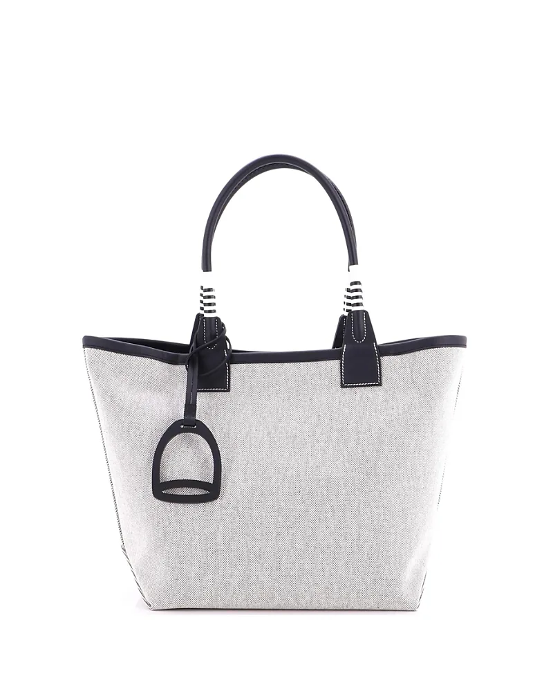 Pre-Owned 28 Sac Steeple Tote Toile with Leather by Hermes