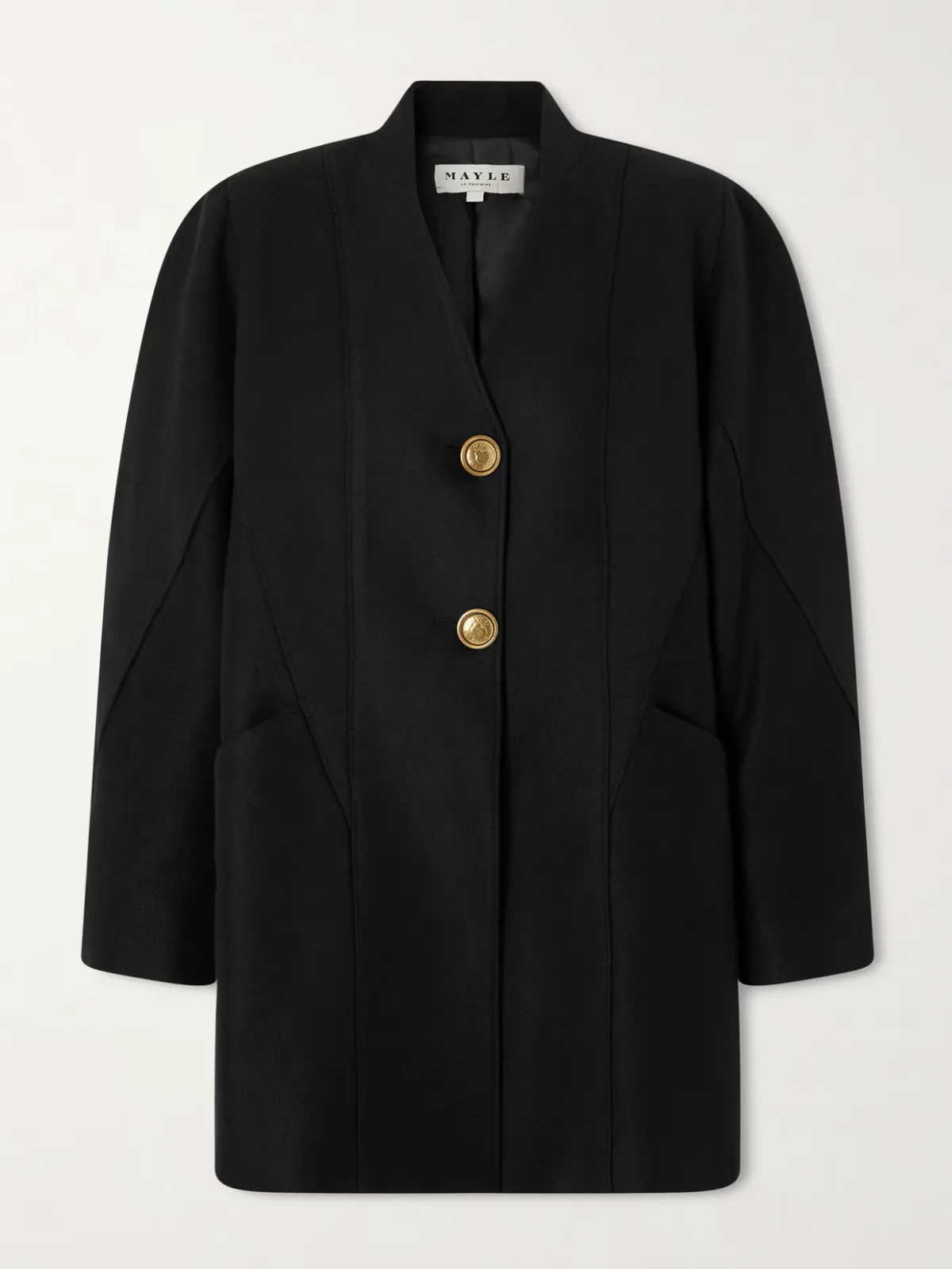 - Ines Paneled Wool-twill Coat -