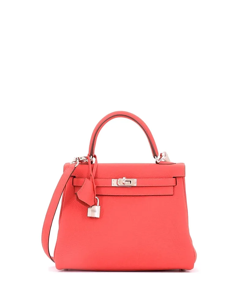 Pre-Owned Kelly 25 Handbag Togo with Palladium Hardware