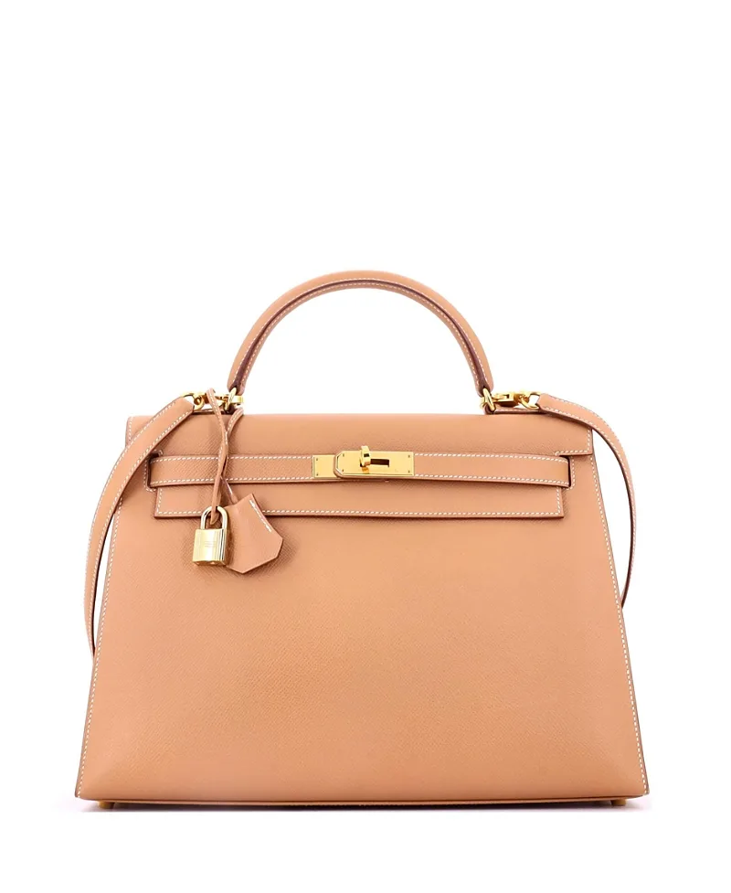 Pre-Owned Kelly 32 Handbag Courchevel with Gold Hardware by Hermes