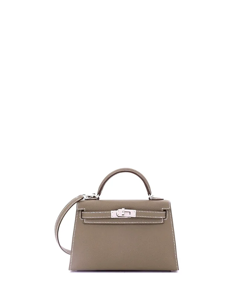 Pre-Owned Kelly 20 Handbag Epsom with Palladium Hardware by Hermes