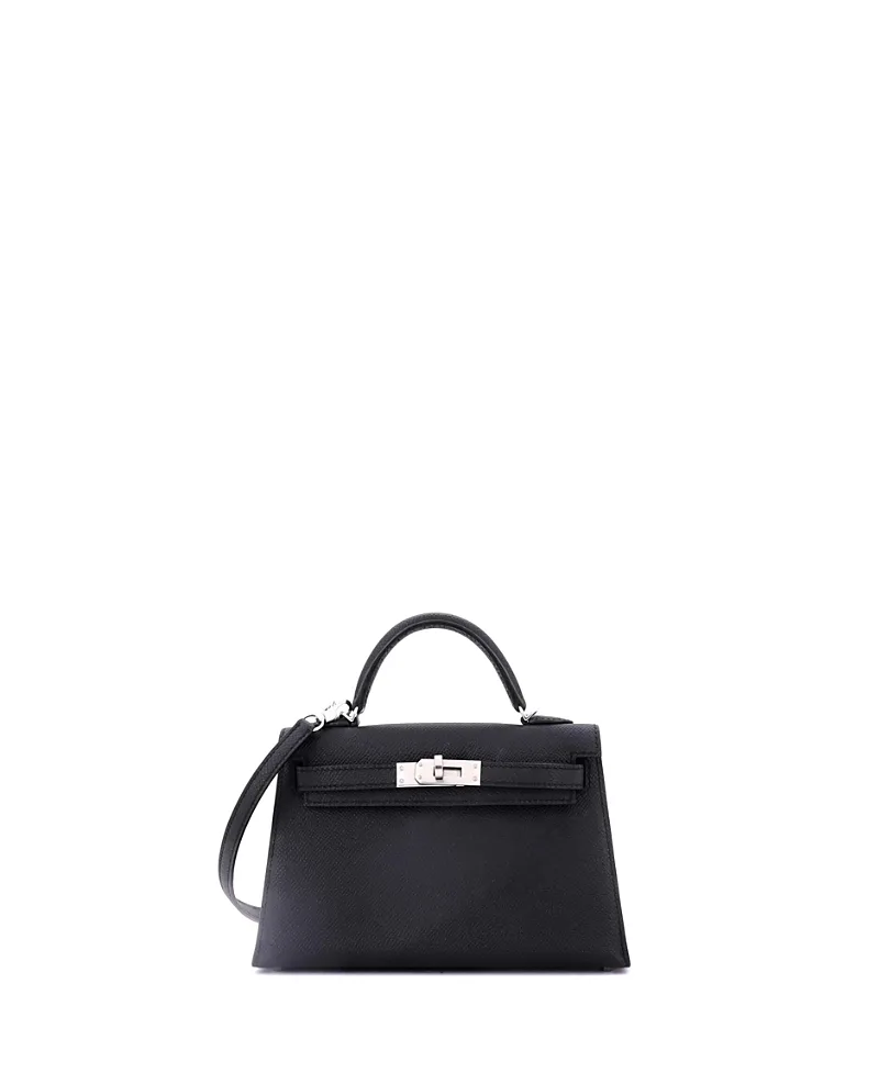 Pre-Owned Kelly 20 Handbag Epsom with Palladium Hardware by Hermes