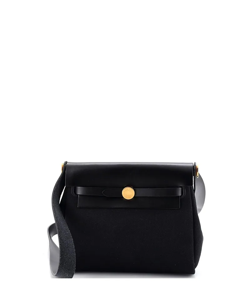 Pre-Owned Hermes 20 Herbag Zip Toile and Leather by Hermes