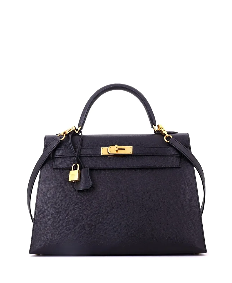 Pre-Owned Kelly 32 Handbag Epsom with Gold Hardware by Hermes