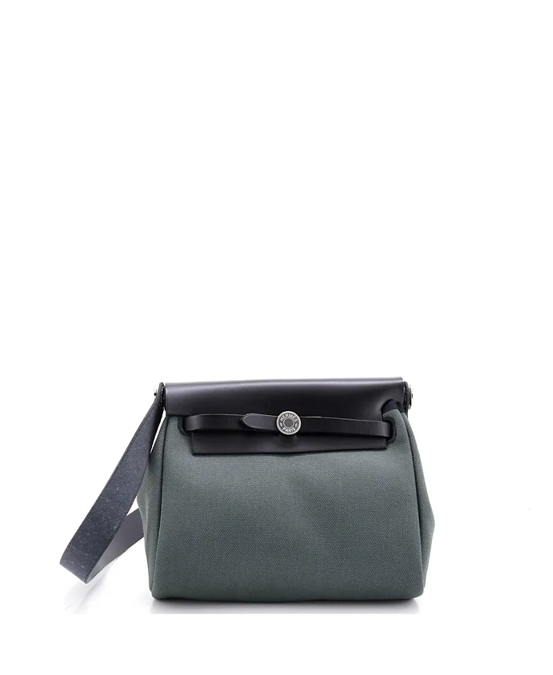 Pre-Owned Hermes 20 Herbag Zip Toile and Leather by Hermes