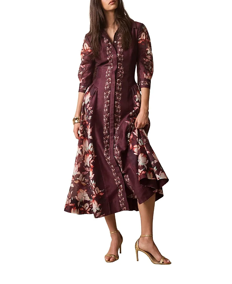Floral Midi Shirt Dress by Mint Velvet