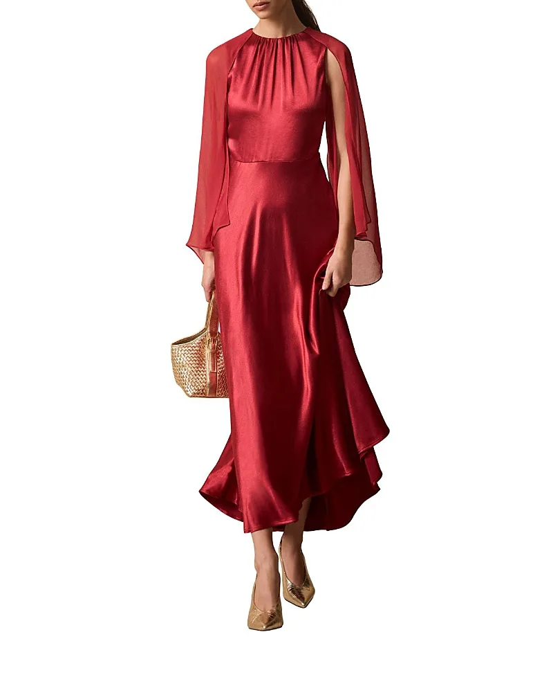Cape Detail Maxi Dress by Mint Velvet