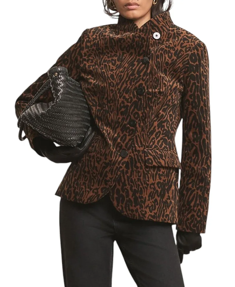 High Neck Printed Velvet Jacket by Mint Velvet