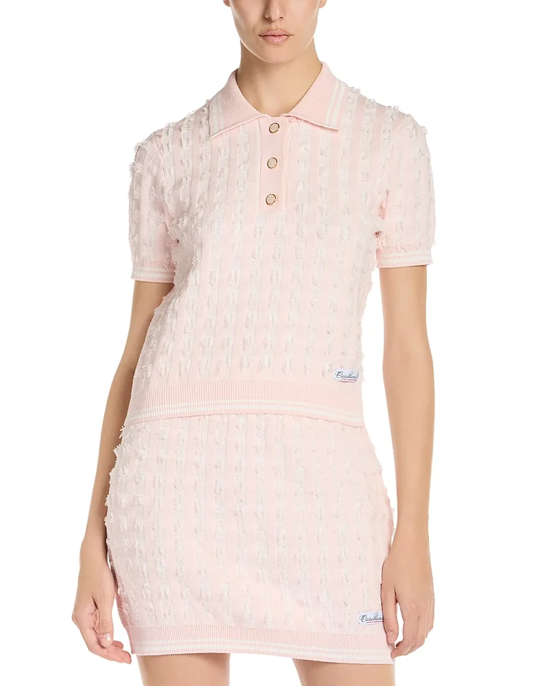Cotton Check Polo Shirt by Casablanca