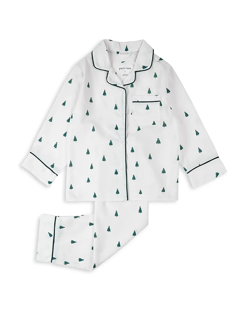 Pine Tree Farm Print Poplin Pajama Set by Petit Lem