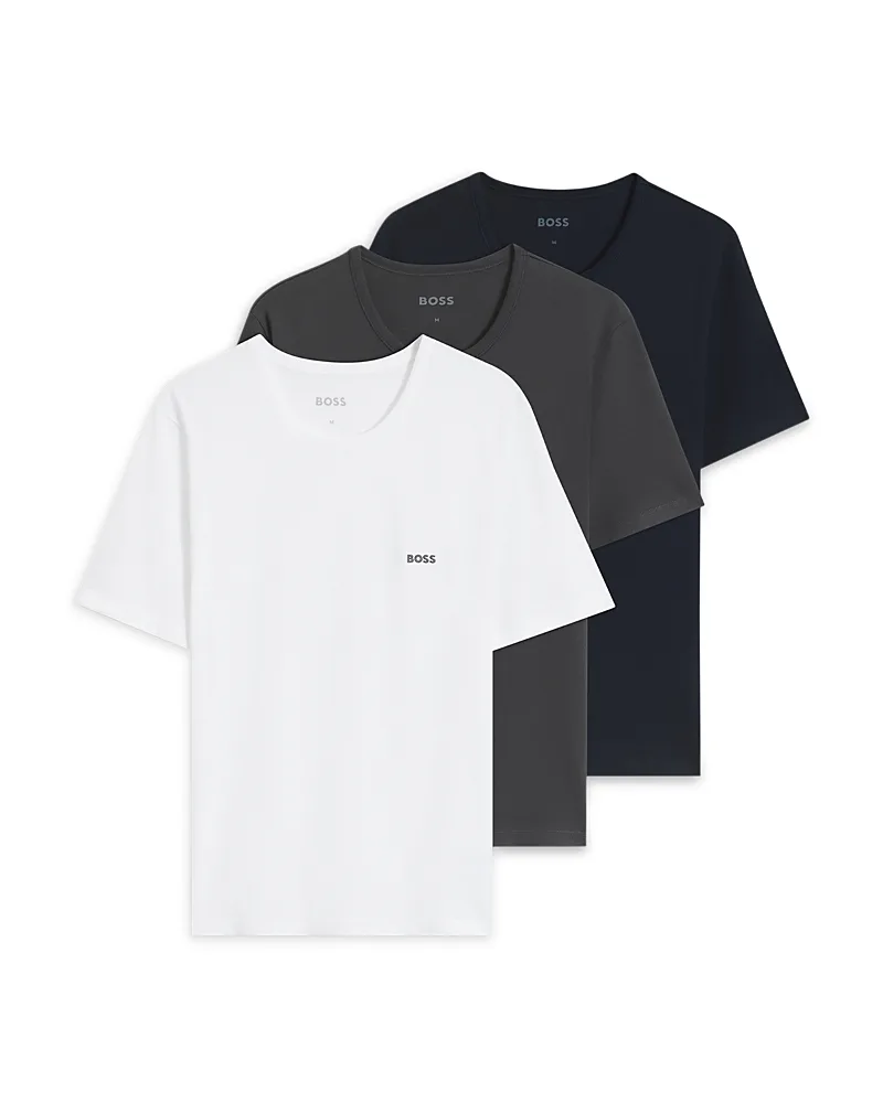 Crewneck Logo Cotton Tees, Pack of 3 by Boss