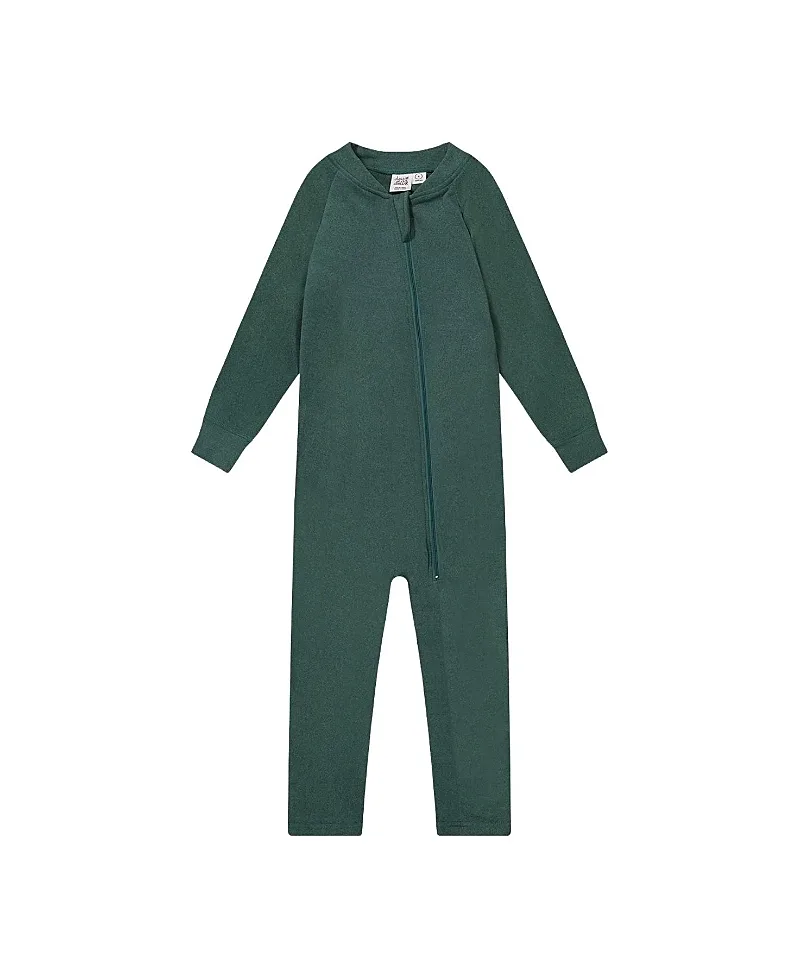 One Piece Asymmetric Zip Stretch Thermal Underwear by Deux Par Deux