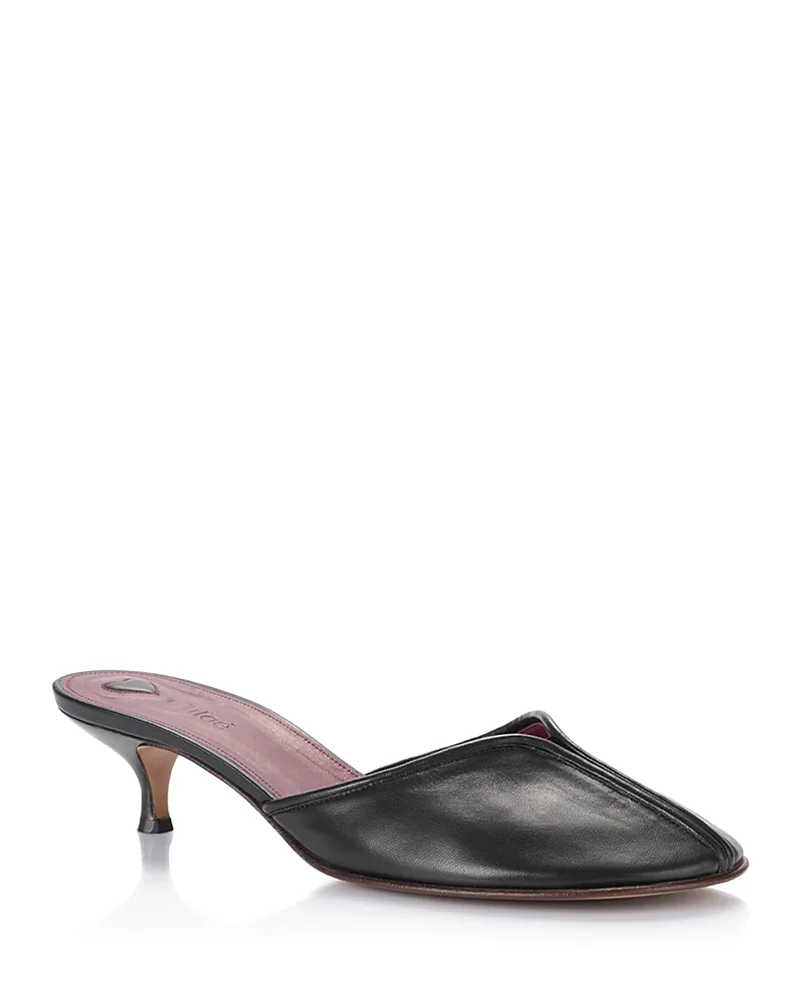 Piped Leather Mules by Chloé