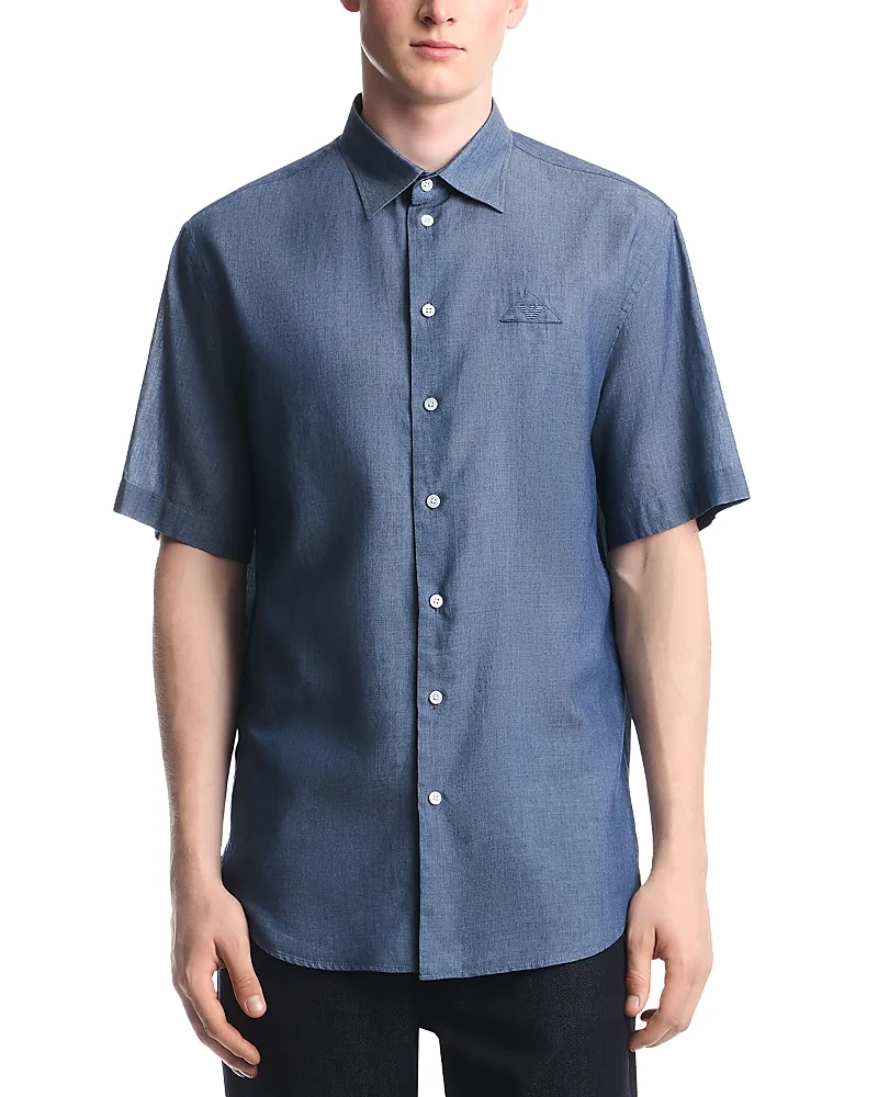 Emporio Armani Cotton Short Sleeve Button Up Shirt by Armani