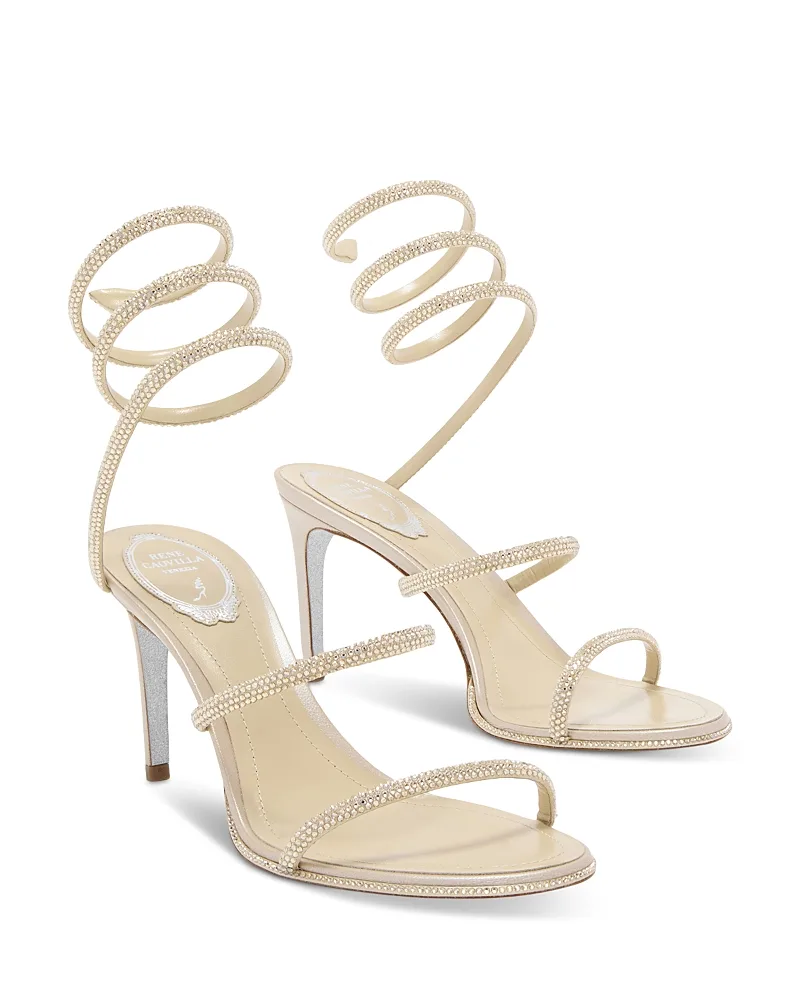 Cleo Crystal Embellished Stiletto Sandals by Rene Caovilla