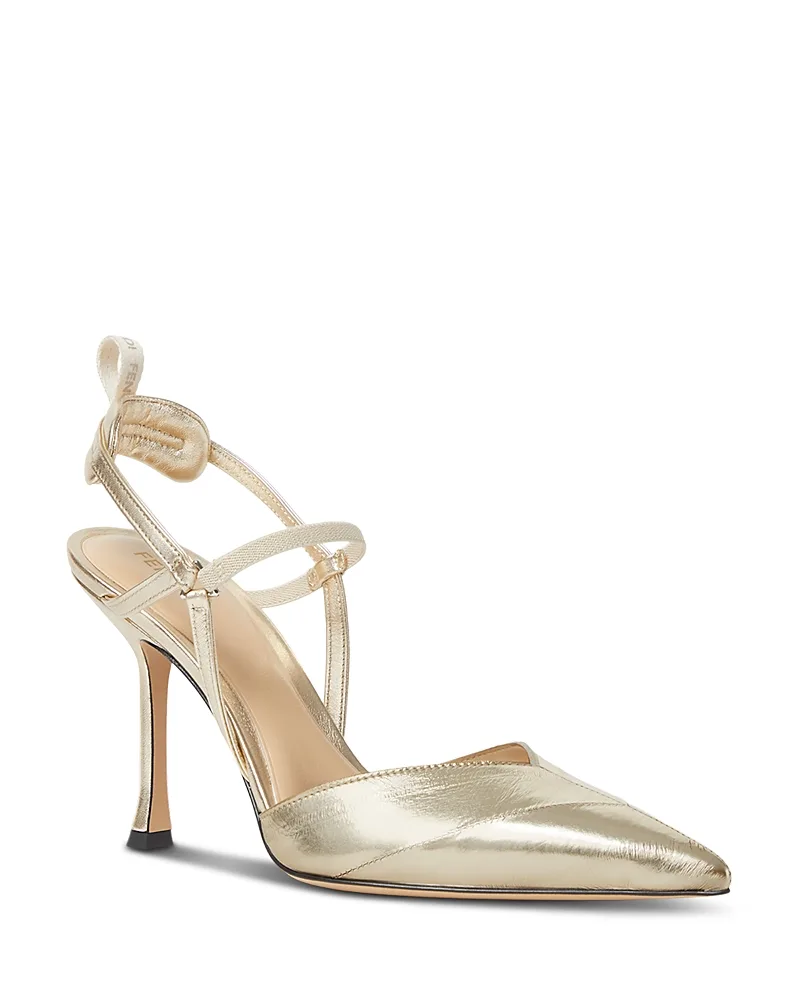 Very Colibri Metallic Leather Stiletto Pumps by FENDI