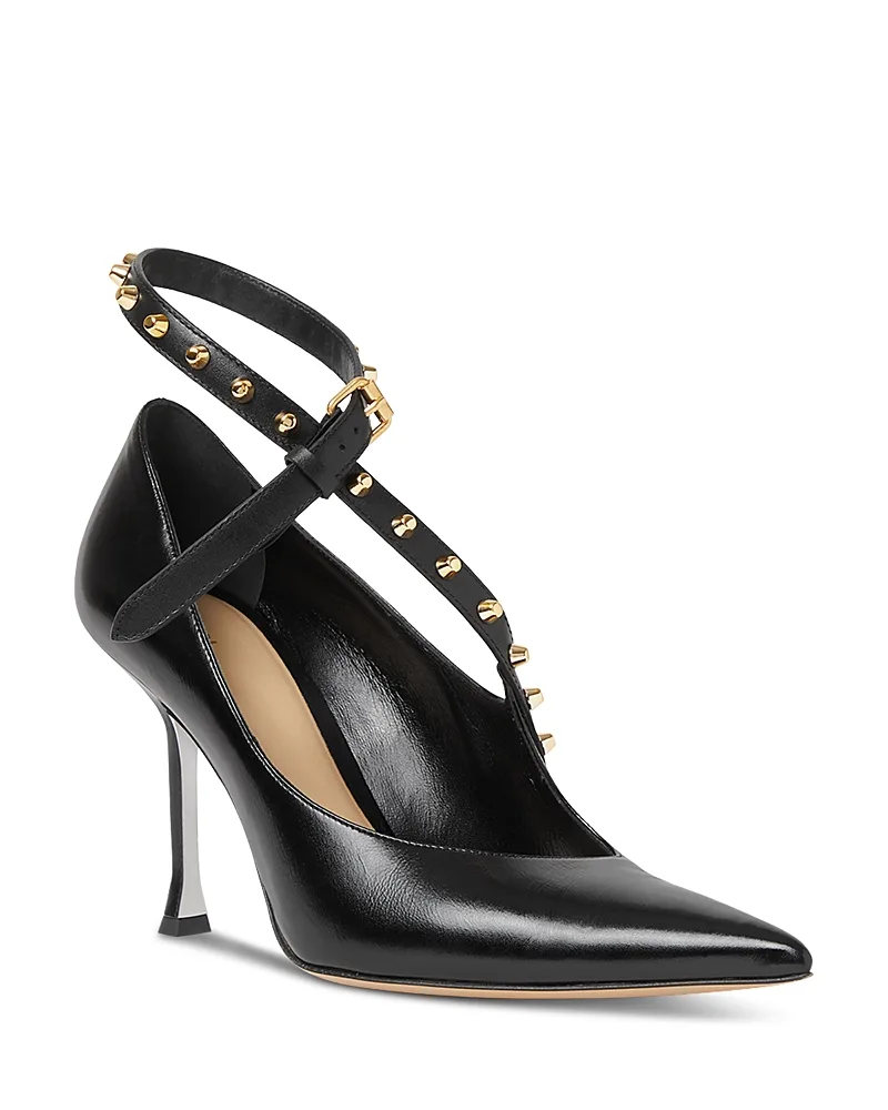 Studded Leather Stiletto Pumps by FENDI