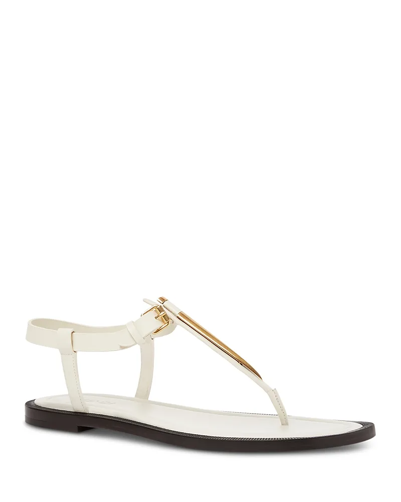 Artiglio Embellished Leather T Strap Sandals by FENDI
