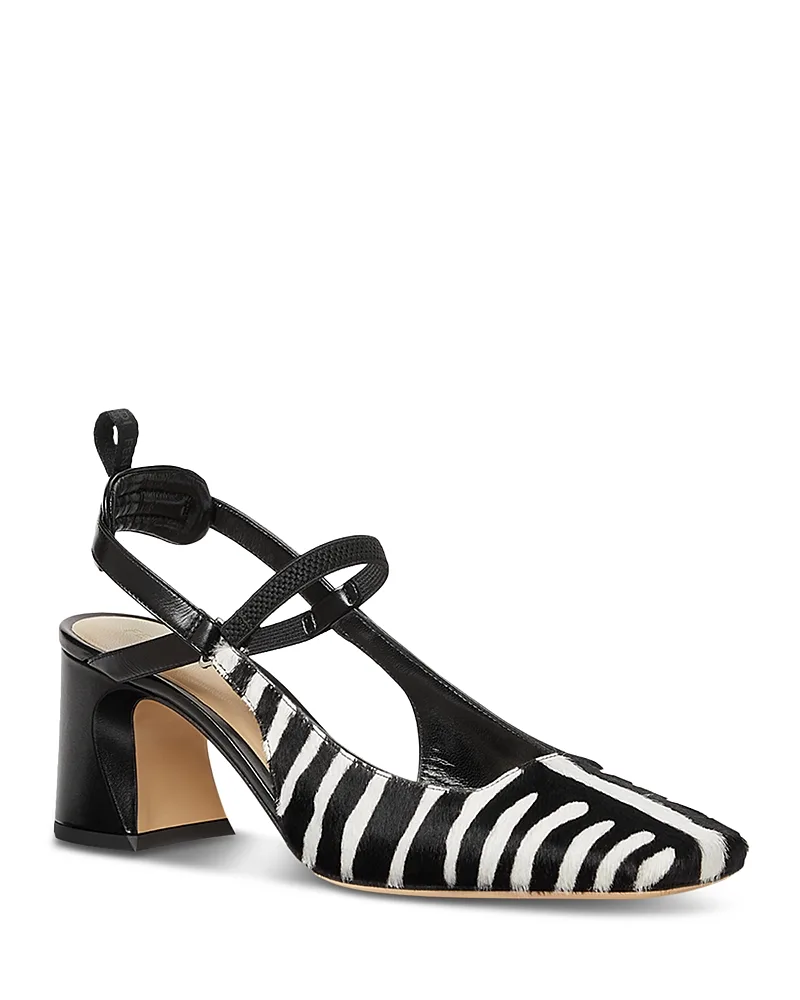 Tigre Calf Hair & Leather Slingback Pumps by FENDI