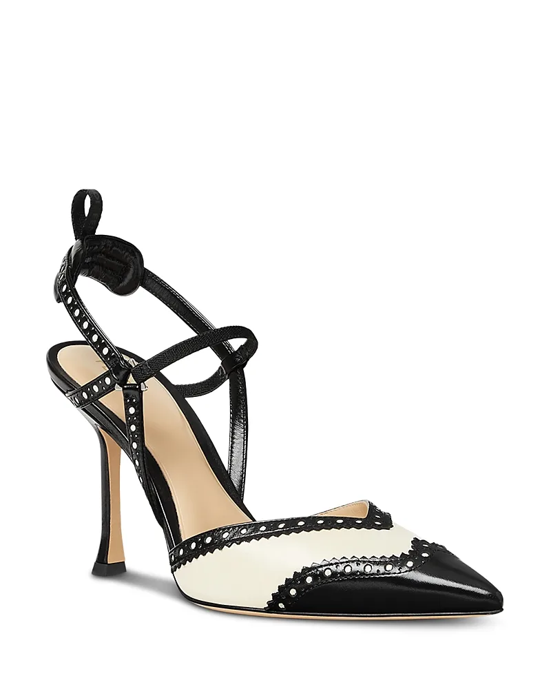 Two Tone Patent Leather Slingback Pumps by FENDI