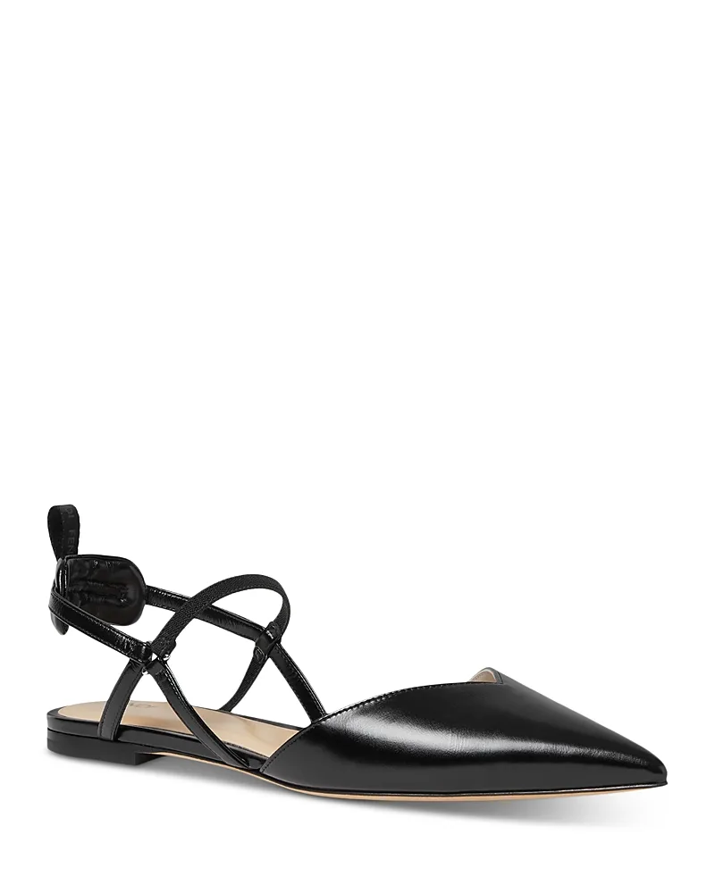 Polished Leather Slingback Flats by FENDI