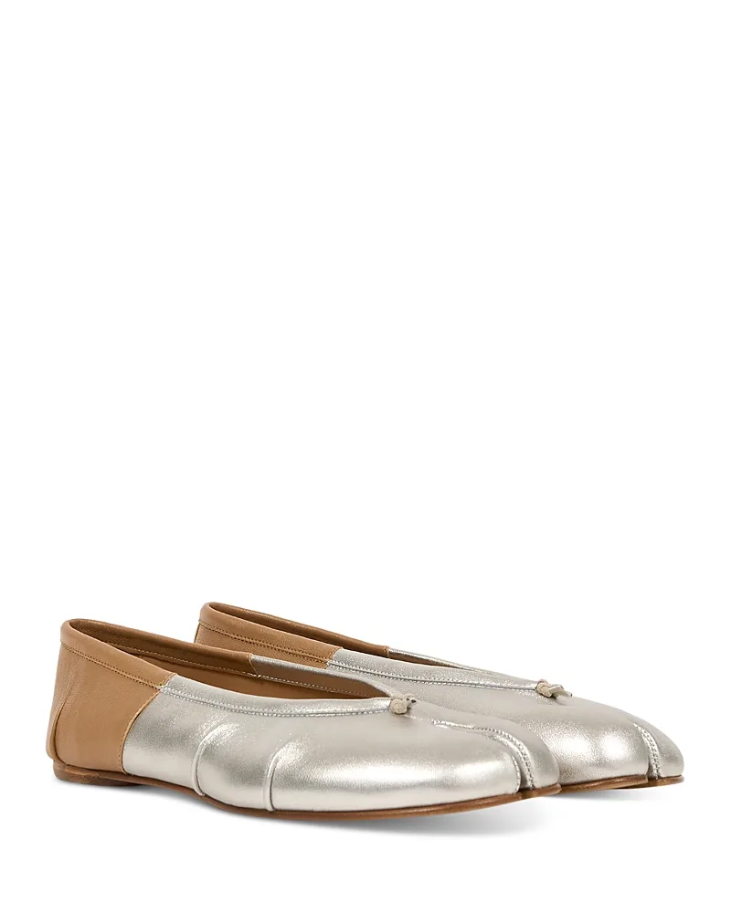 Tabi Two Tone Leather Ballet Flats by Maison Margiela