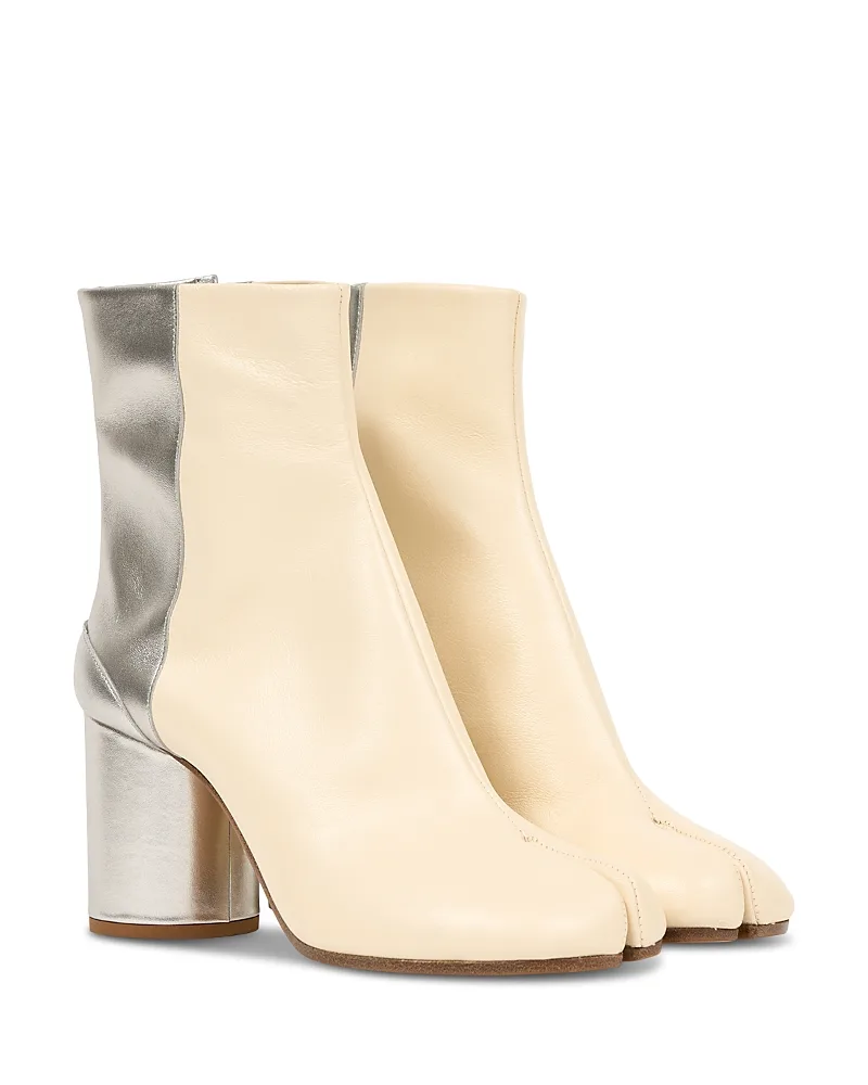 Tabi Toe Metallic Leather Ankle Boots by Maison Margiela