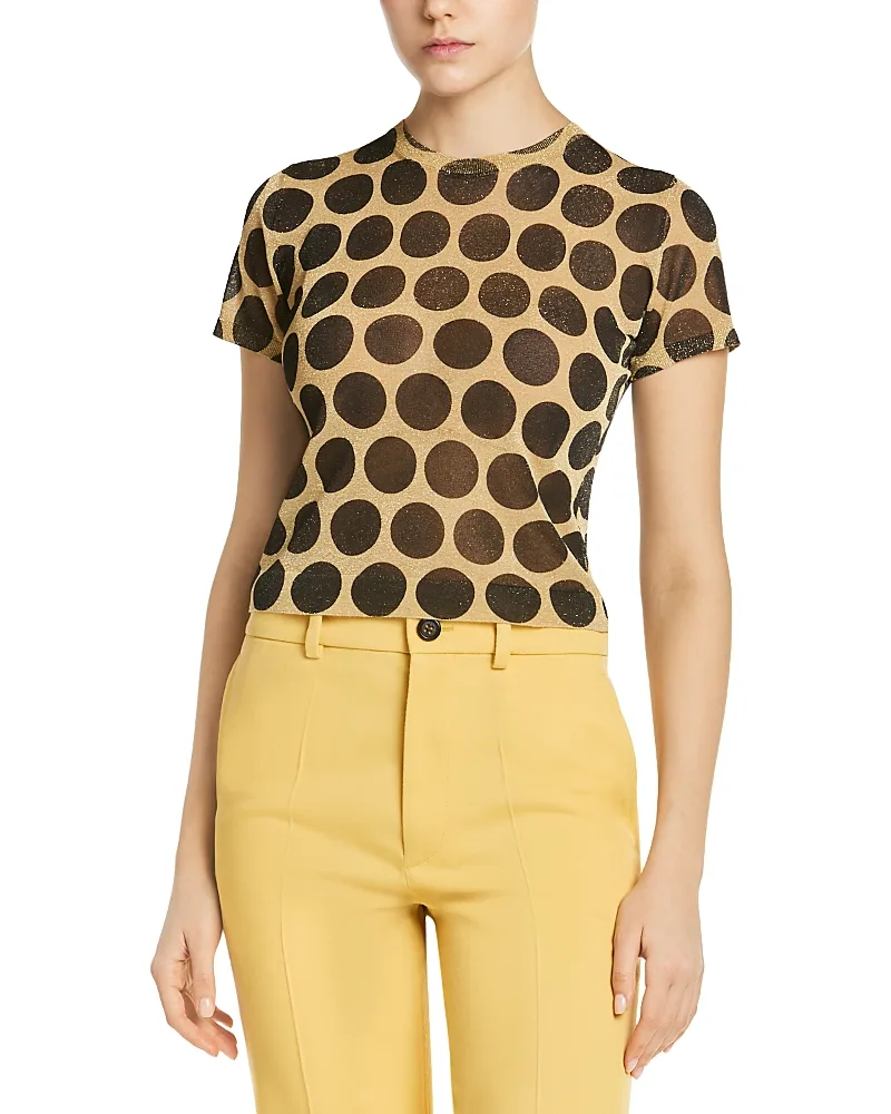 Dot Print Short Sleeve Crewneck Top by Marni