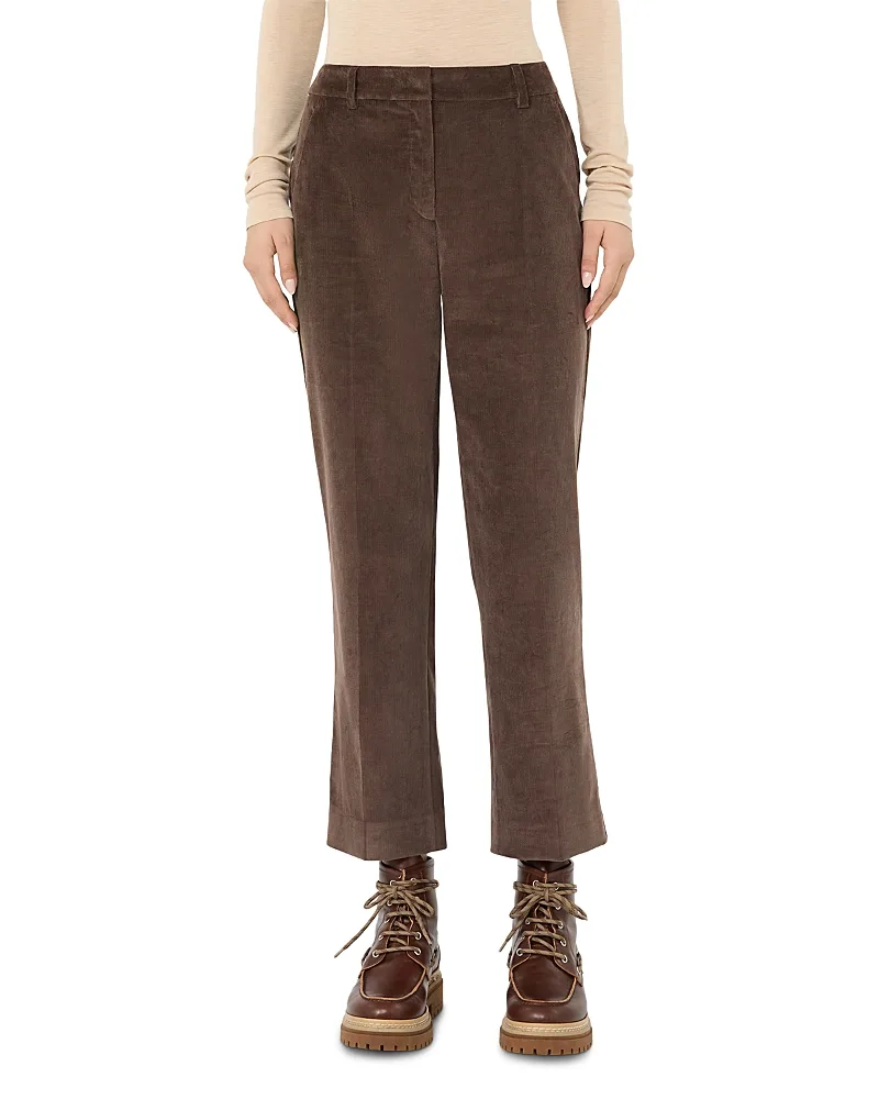 Weekend Max Mara Wkdmarruca Stretch Cotton Velvet Cropped Trousers by Max Mara